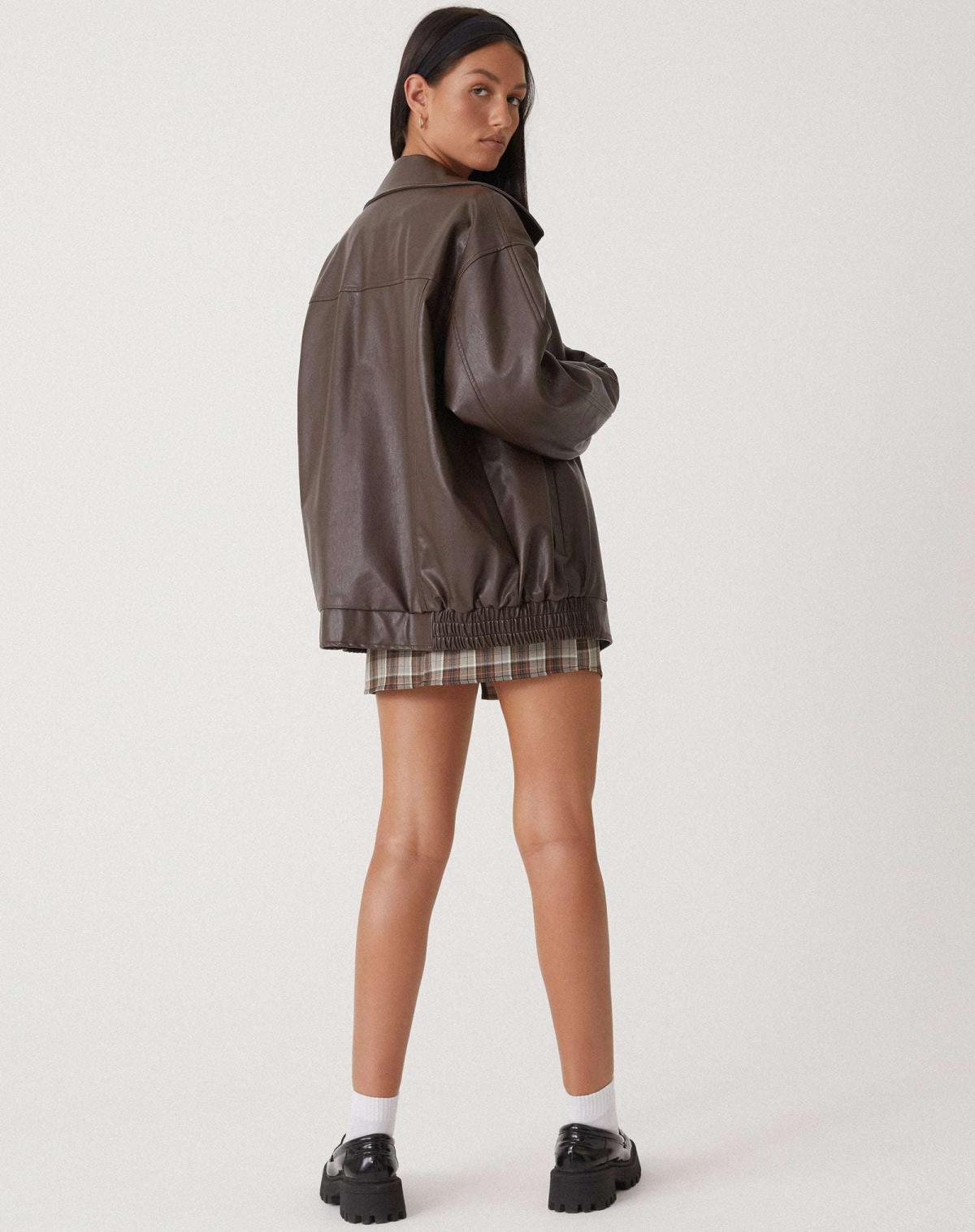 Veloria Oversized Leren Damesjas – Losse Zomerjas van Echt Leer