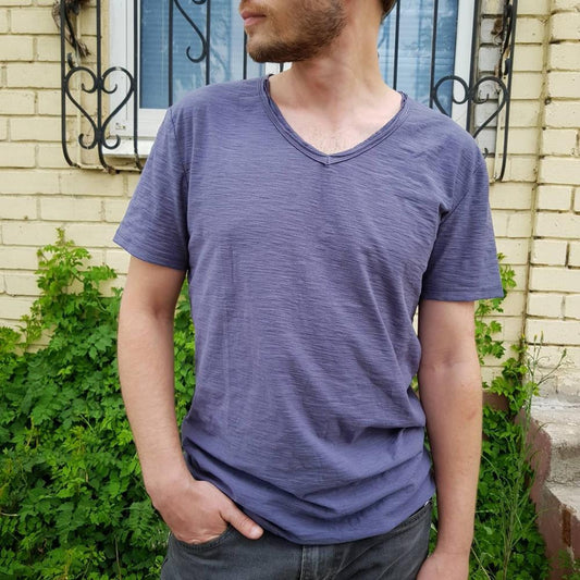 Monde Linnen Heren T-shirt met V-hals – Lichtgewicht Zomerhemd met Korte Mouwen