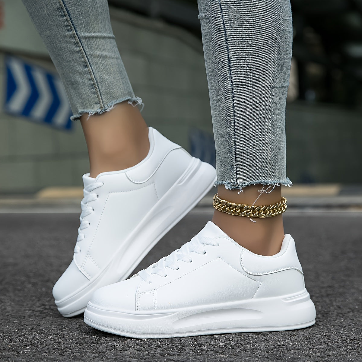 Évoque Leren Sneakers Dames Wit – Lichtgewicht en Stijlvol