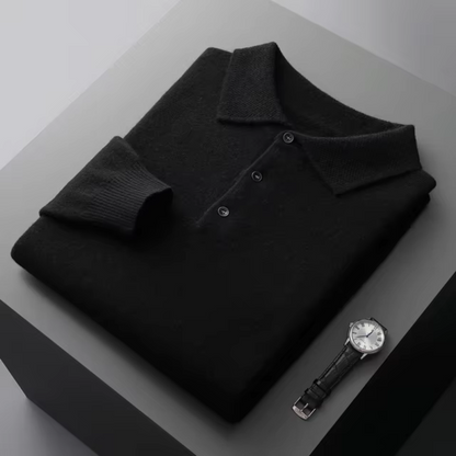 Aureum Wollen Polo Longsleeve Heren – Tijdloze Fijngebreide Trui
