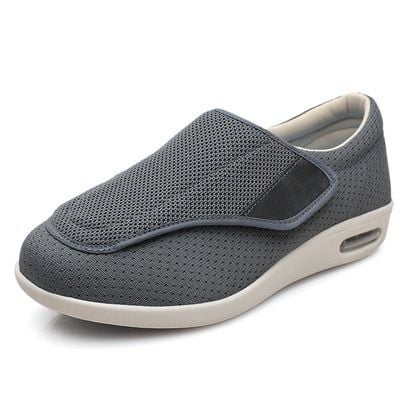 Veloria Brede Comfortschoenen van Ademend Textiel – Lichtgewicht Instappers met Klittenbandsluiting