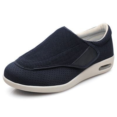 Veloria Brede Comfortschoenen van Ademend Textiel – Lichtgewicht Instappers met Klittenbandsluiting
