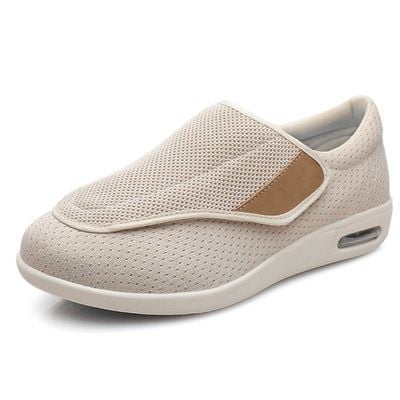 Veloria Brede Comfortschoenen van Ademend Textiel – Lichtgewicht Instappers met Klittenbandsluiting