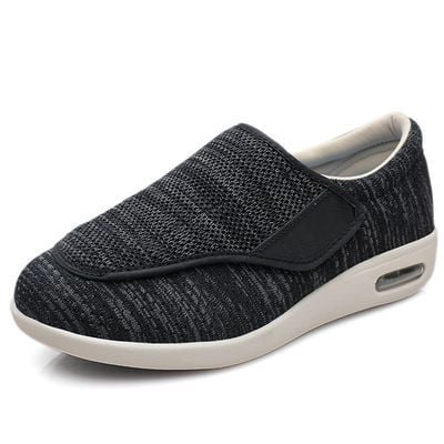 Veloria Brede Comfortschoenen van Ademend Textiel – Lichtgewicht Instappers met Klittenbandsluiting