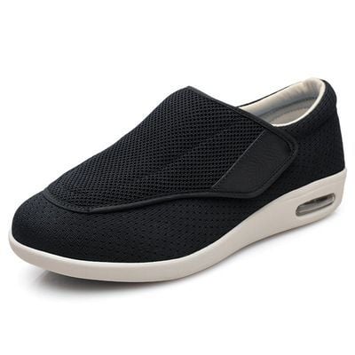 Veloria Brede Comfortschoenen van Ademend Textiel – Lichtgewicht Instappers met Klittenbandsluiting