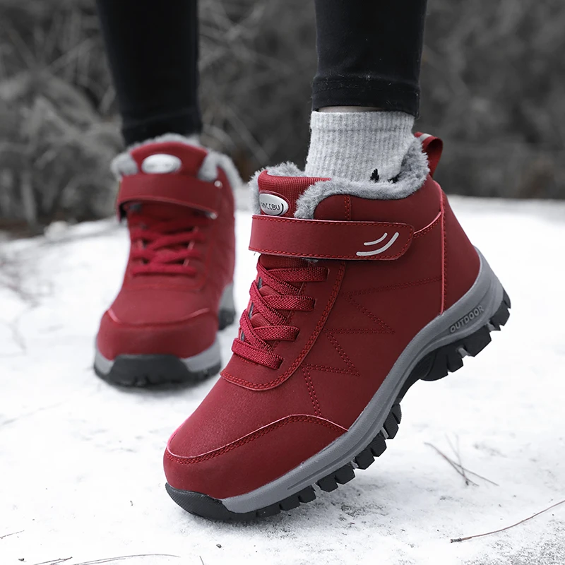 Veloria Leren Stiefelschoenen met Klittenbandsluiting en Ruime Pasvorm voor Teen en Hak