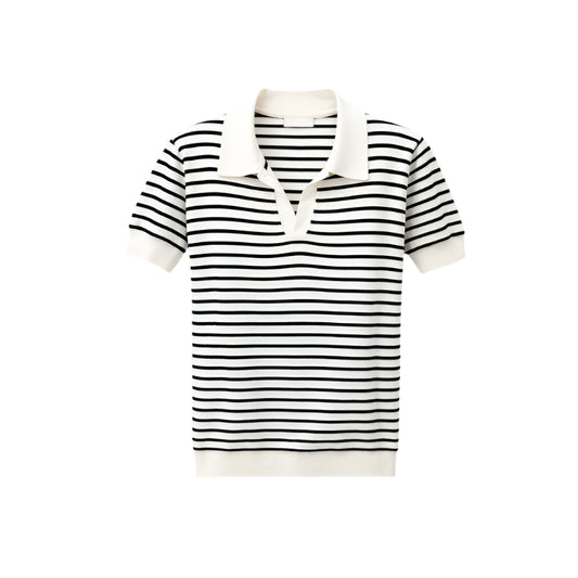 Monde dames blouse – gestreept – V-hals – regular fit – katoenmix – ademend – niet doorschijnend – lange mouw