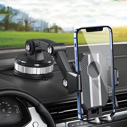 Monde Auto telefoonhouder met zuignap – 360° draaibaar – Verstelbare arm – Voor dashboard en ruit – Zwart