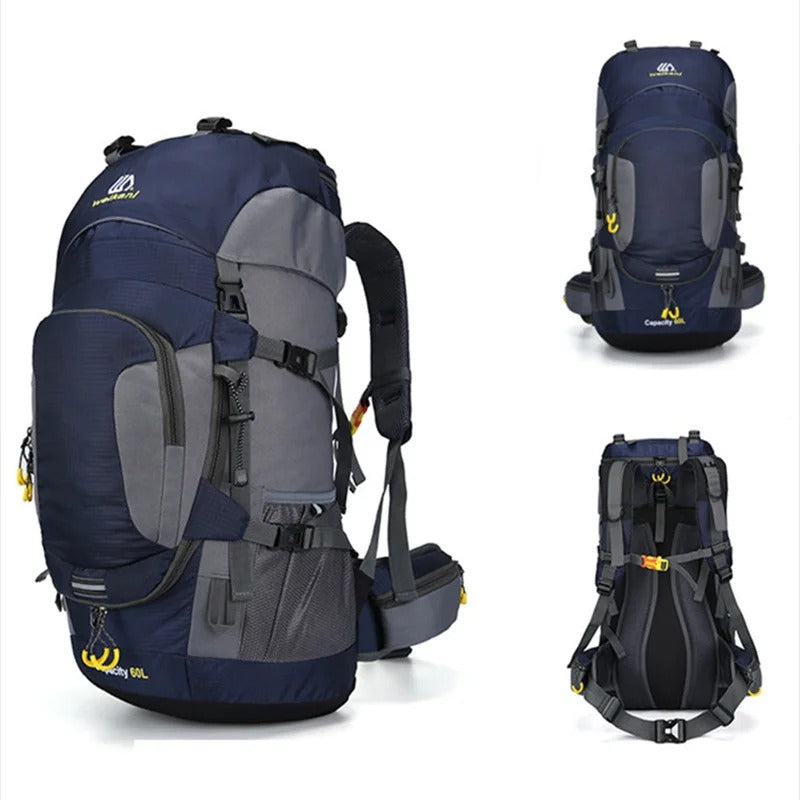 Aurevo Waterdichte Rugzak 60L – Duurzame Outdoor Backpack met Multifunctionele Indeling