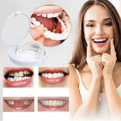 Monde Snap-on Smile Tanden Veneers – Flexibel Kunstgebit voor Boven- en Onderkaak – Herbruikbaar – Natuurlijke Off-White Kleur