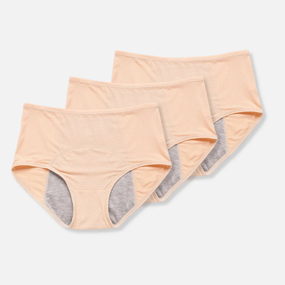 Sereno Dames Menstruatie Slip met Meerdere Lagen – 3-Pack Lekkagebestendig Ondergoed