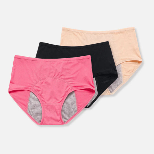 Sereno Dames Menstruatie Slip met Meerdere Lagen – 3-Pack Lekkagebestendig Ondergoed
