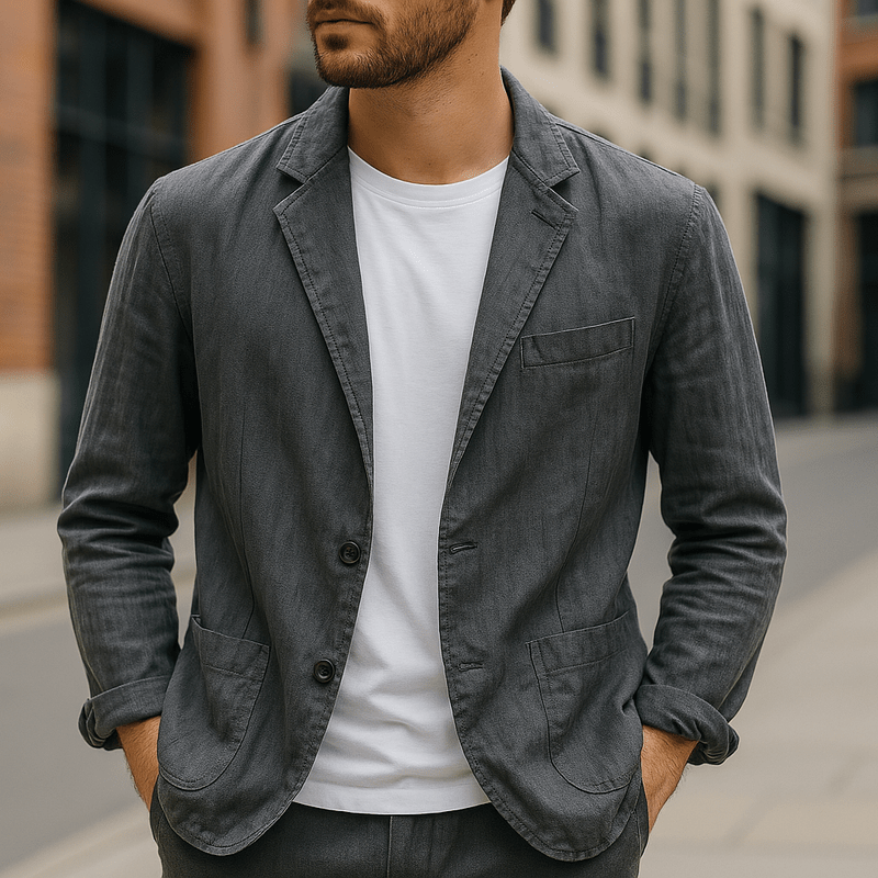 Veloria Heren Blazer van Puur Linnen – Lichtgewicht en Ademend