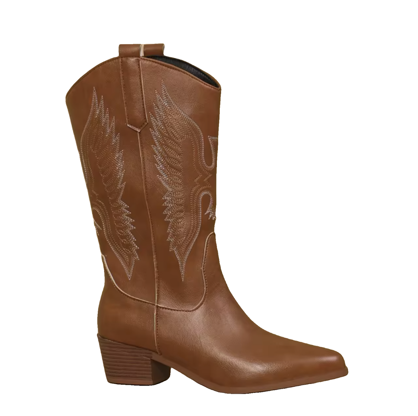 Laria – Leren Cowboylaarzen met Sleehak en Borduurdetails