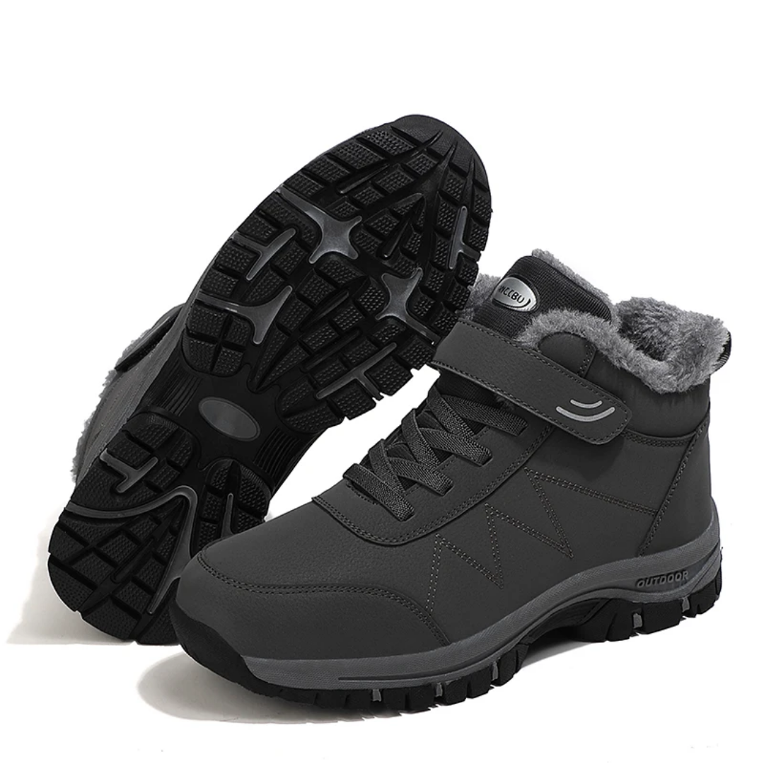 Veloria Leren Stiefelschoenen met Klittenbandsluiting en Ruime Pasvorm voor Teen en Hak