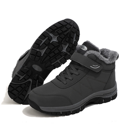 Veloria Leren Stiefelschoenen met Klittenbandsluiting en Ruime Pasvorm voor Teen en Hak