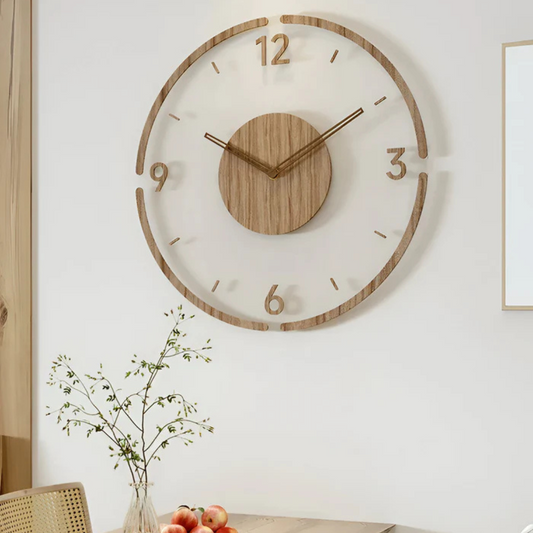 Évoque – Moderne Wandklok van Acryl en Hout 30 cm voor Woonkamer en Kantoor