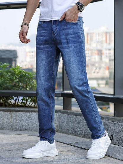 Élanor Heren Jeans – Klassiek Denim met Medium Stretch en Rechte Pasvorm