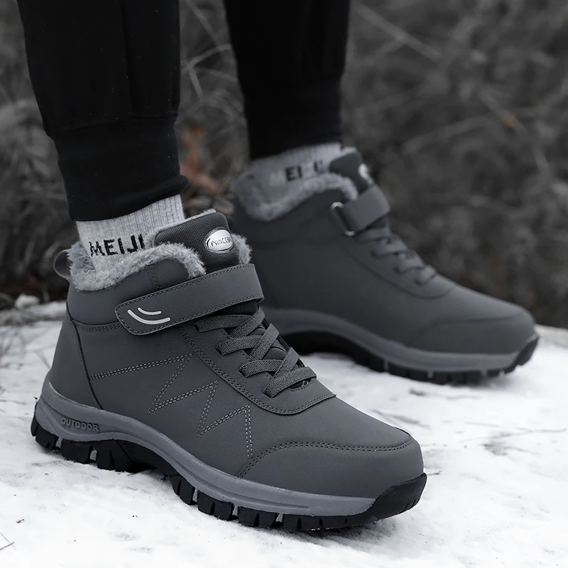 Veloria Leren Stiefelschoenen met Klittenbandsluiting en Ruime Pasvorm voor Teen en Hak