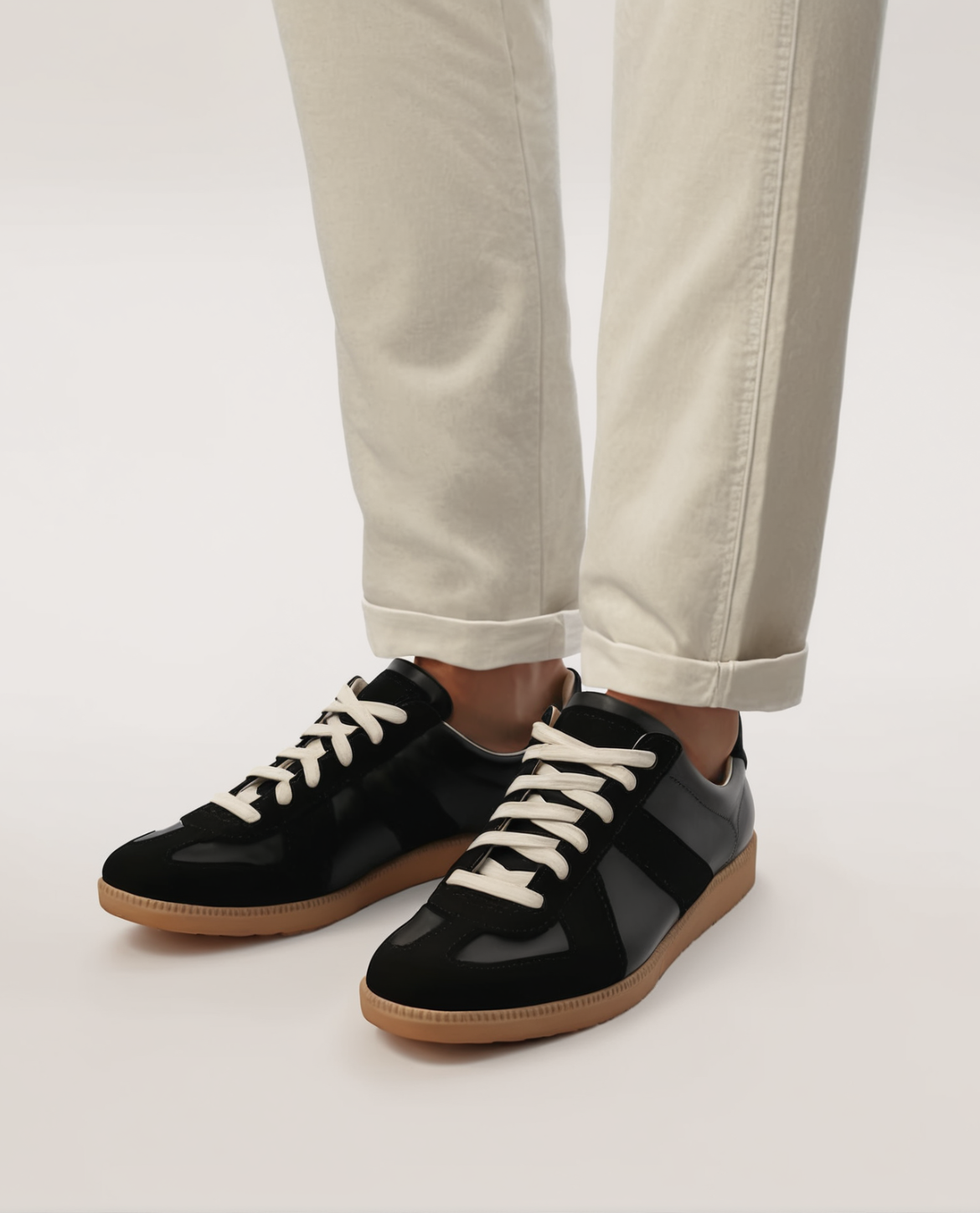 Veloria Leren Sneakers van Leer en Suède – Lage Instap met Verfijnde Afwerking