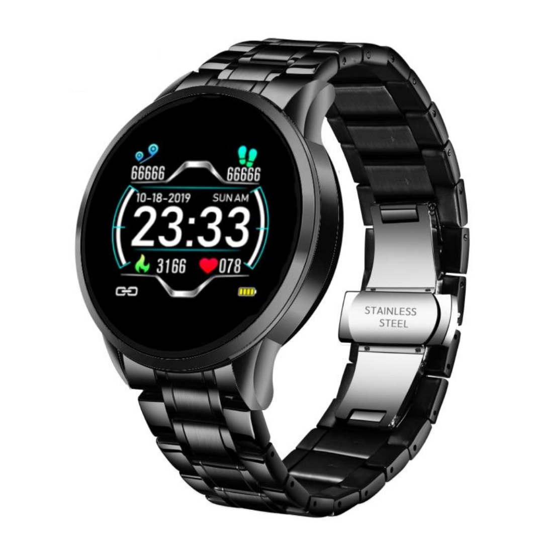 Monde Classic Smartwatch – Zwart – Bluetooth – IP67 – Hartslagmeter – Voor iOS & Android