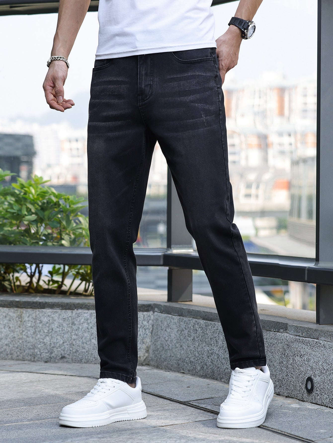 Élanor Heren Jeans – Klassiek Denim met Medium Stretch en Rechte Pasvorm
