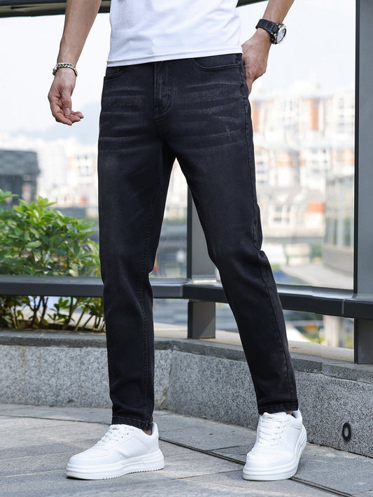 Élanor Heren Jeans – Klassiek Denim met Medium Stretch en Rechte Pasvorm