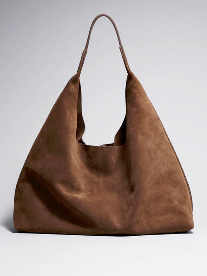 Élanor Vegan Suède Tote Tas met Ruime Binnenkant en Magnetische Sluiting