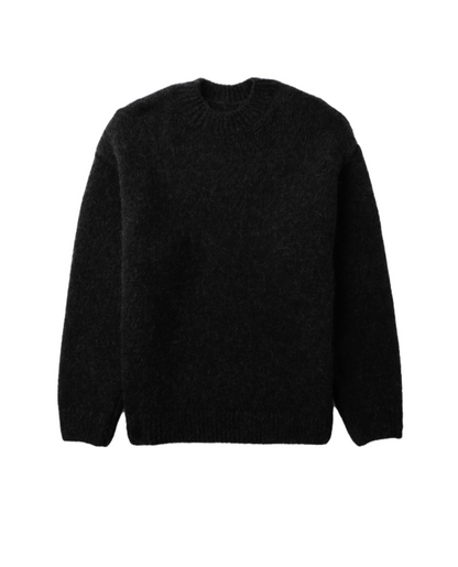 Sereno Gebreide Wolmix Sweater met Textuur – Lange Mouwen en Ribafwerking