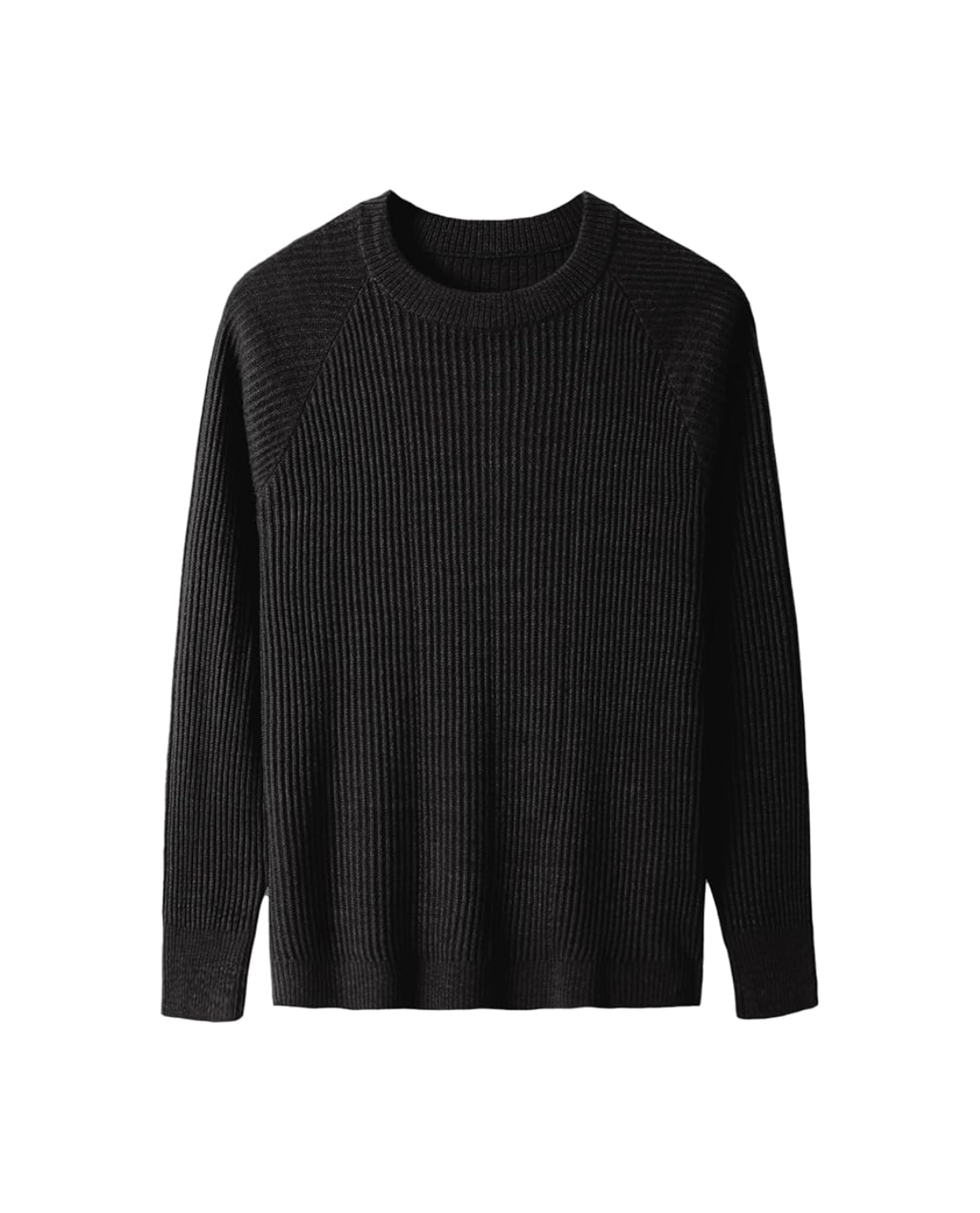 Veloria Geribde Katoenen Sweater met Structuur – Forest Green Crewneck