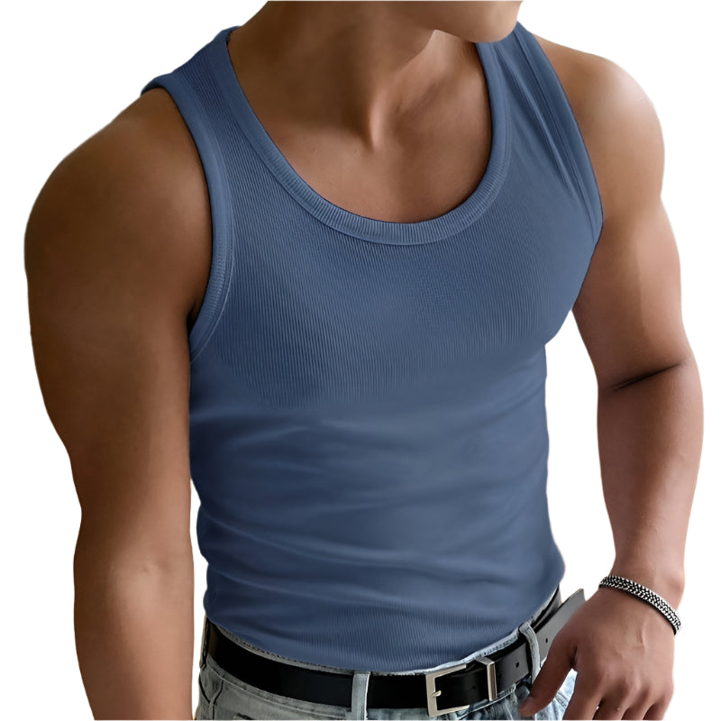 Monde heren tanktop – ademend, ronde hals, effen kleur, skinny fit