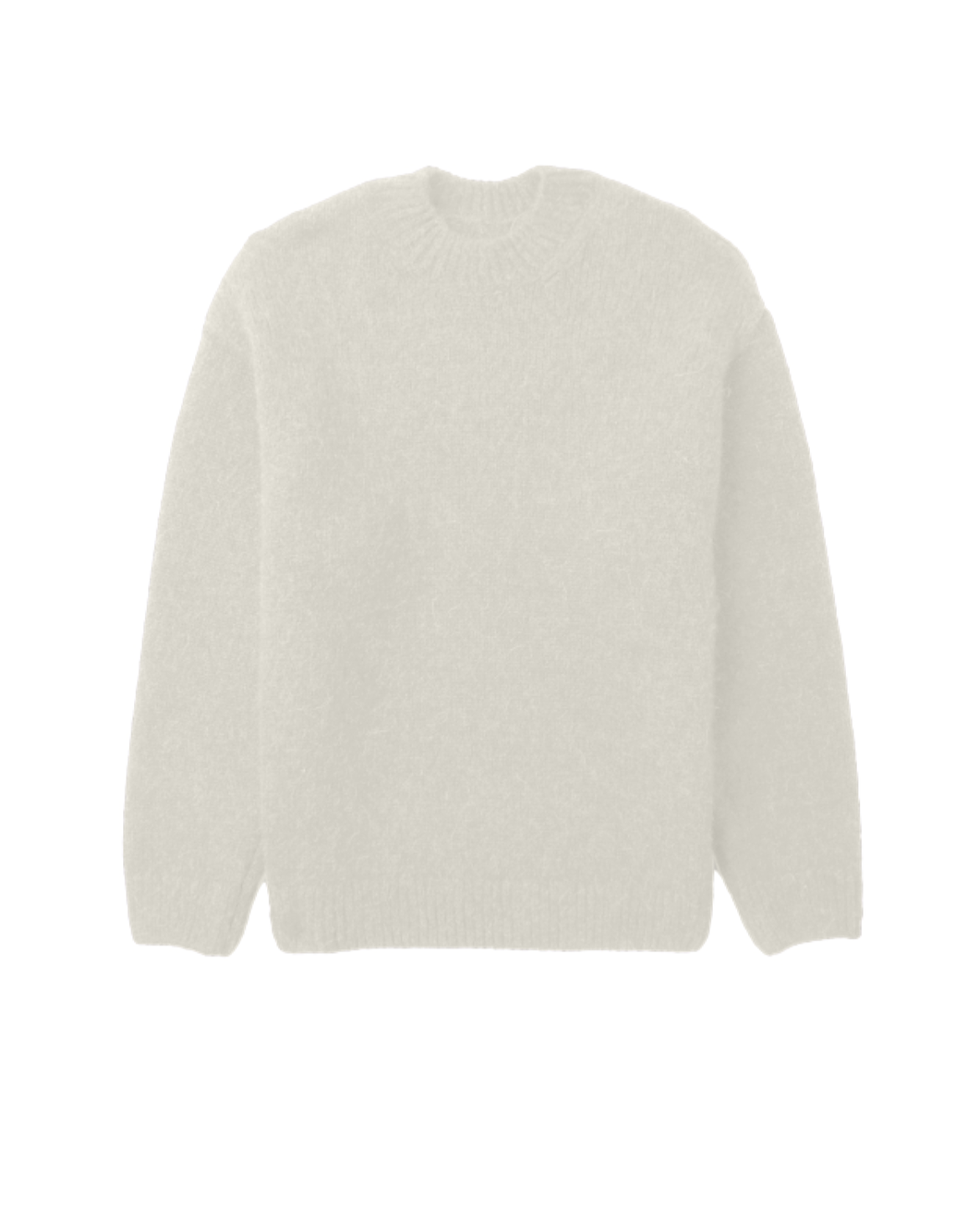 Sereno Gebreide Wolmix Sweater met Textuur – Lange Mouwen en Ribafwerking