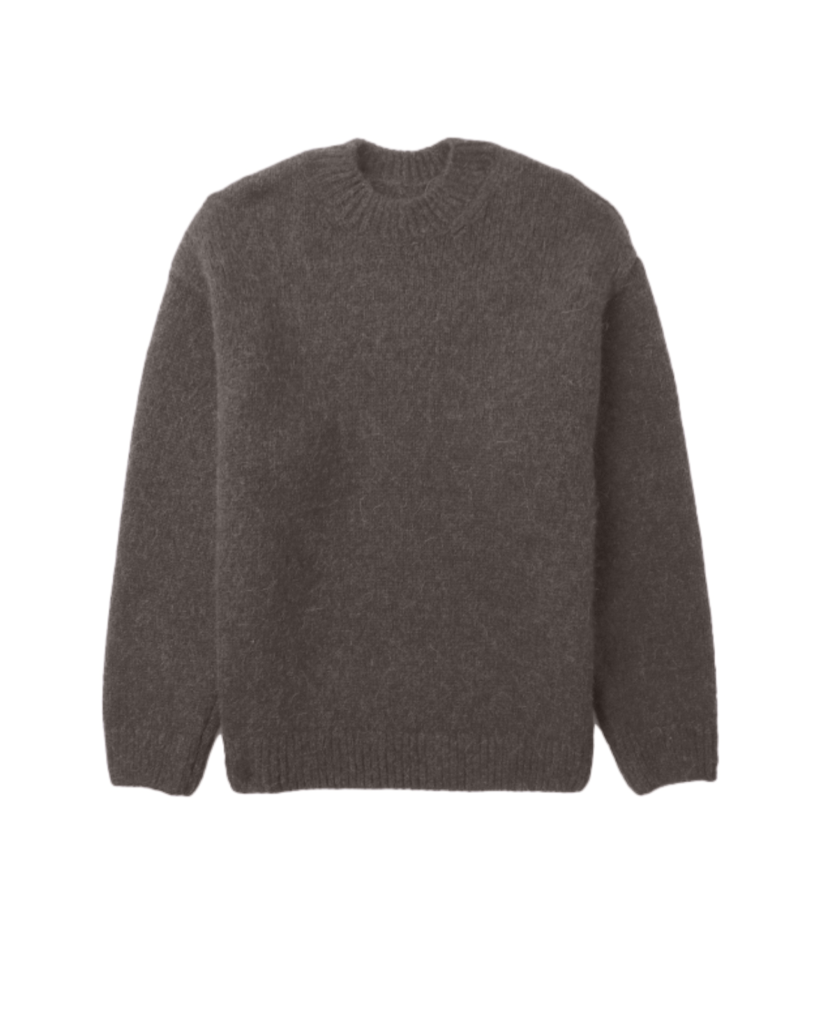 Sereno Gebreide Wolmix Sweater met Textuur – Lange Mouwen en Ribafwerking