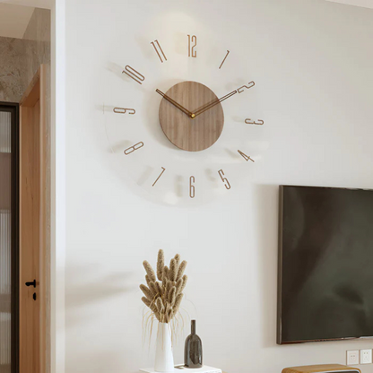 Évoque – Moderne Wandklok van Acryl en Hout 30 cm voor Woonkamer en Kantoor
