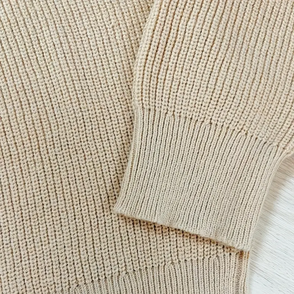 Veloria Katoenen Quarter Zip Sweater met Geribde Textuur