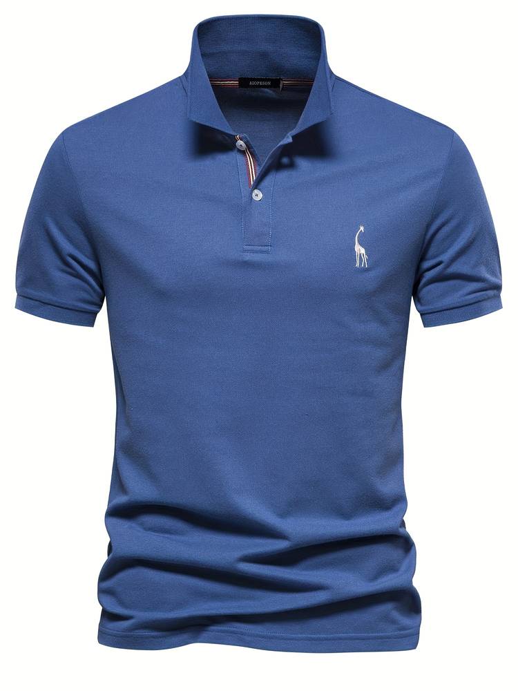 Monde Heren Polo met Korte Mouwen – Klassiek Design – Katoenmix – Regular Fit – Marineblauw