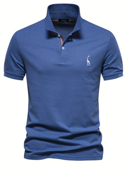 Monde Heren Polo met Korte Mouwen – Klassiek Design – Katoenmix – Regular Fit – Marineblauw