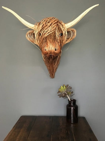 Monde Wandsculptuur Koe – Handgemaakt Hooglander Design