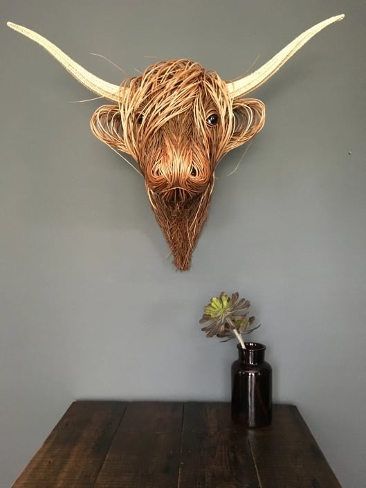 Monde Wandsculptuur Koe – Handgemaakt Hooglander Design