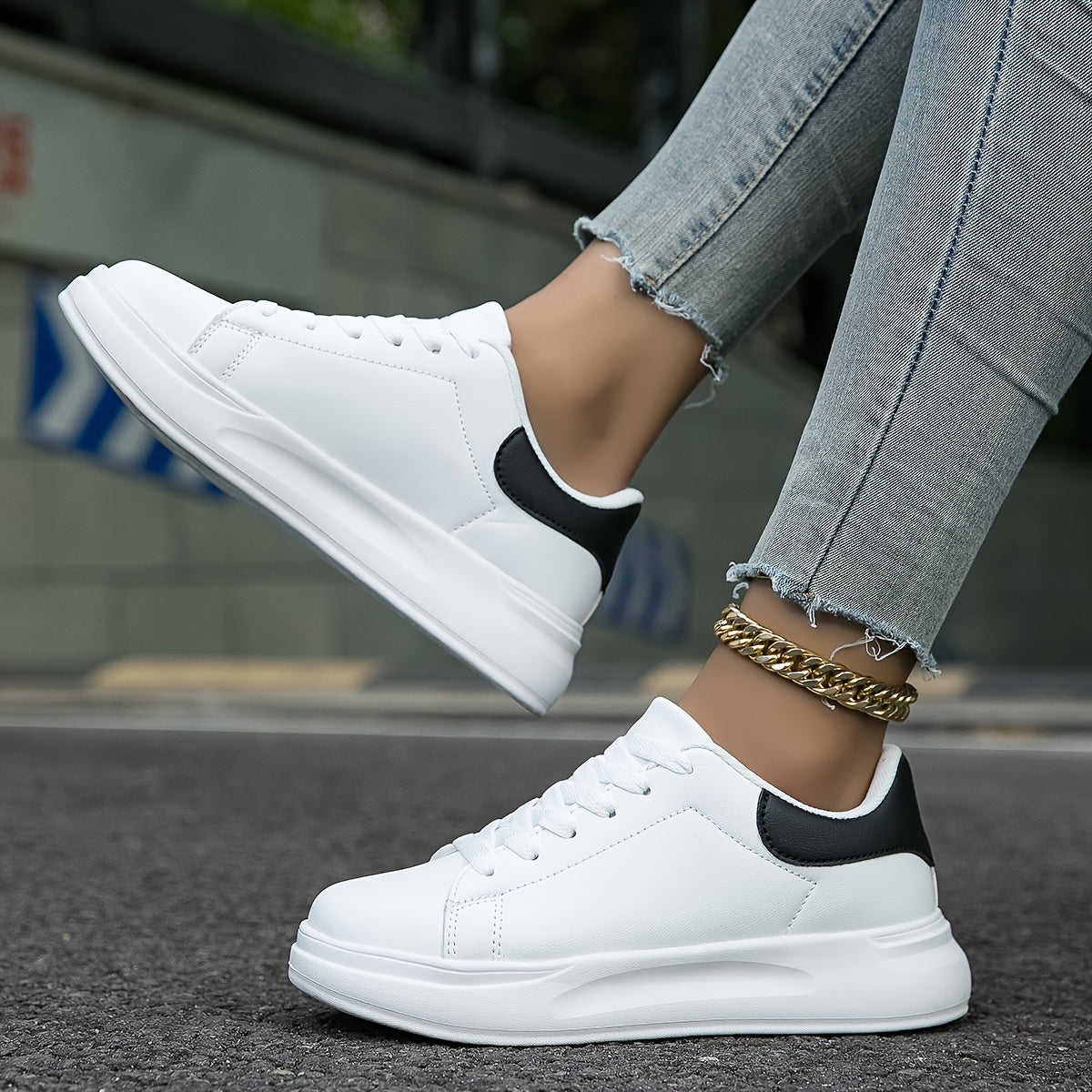 Évoque Leren Sneakers Dames Wit – Lichtgewicht en Stijlvol
