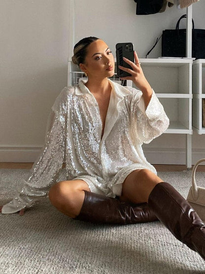 Veloria Oversized Blouse voor Dames met Elegante Details