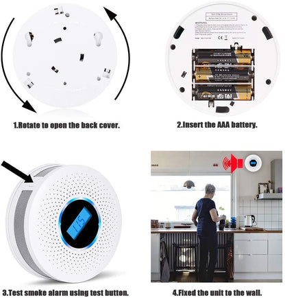 Monde 2-in-1 Rook- en Koolmonoxidemelder met Alarm en LED-indicatie – Batterijgevoed