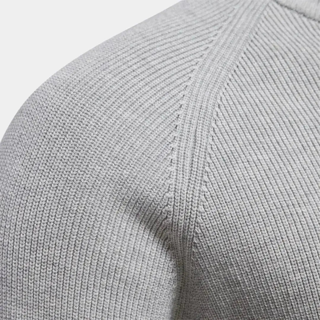 Monde Herensweater met kwartrits van katoenmix – regular fit, opstaande kraag