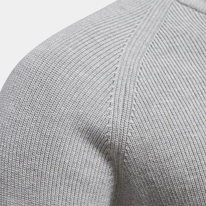 Monde Herensweater met kwartrits van katoenmix – regular fit, opstaande kraag