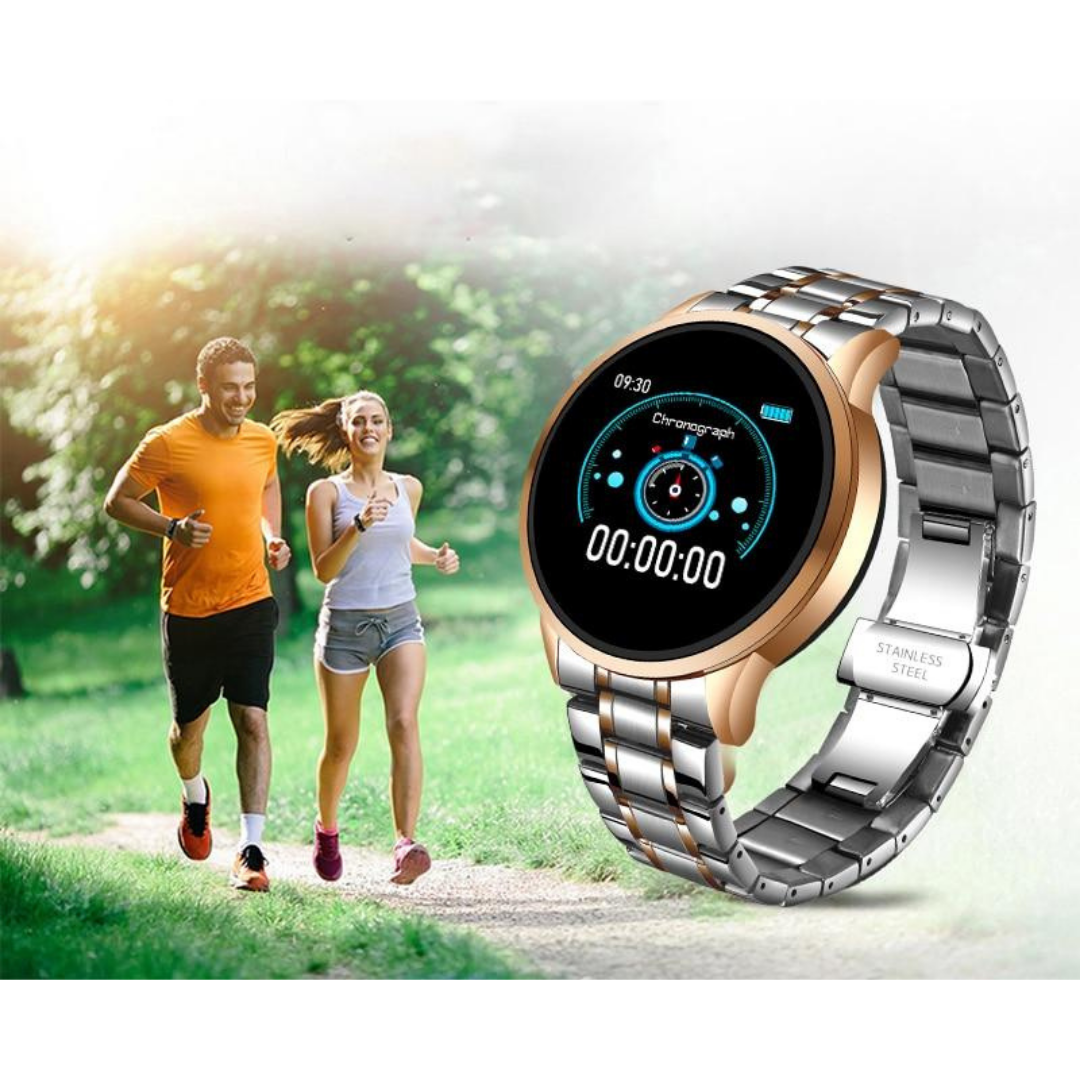 Monde Classic Smartwatch – Zwart – Bluetooth – IP67 – Hartslagmeter – Voor iOS & Android