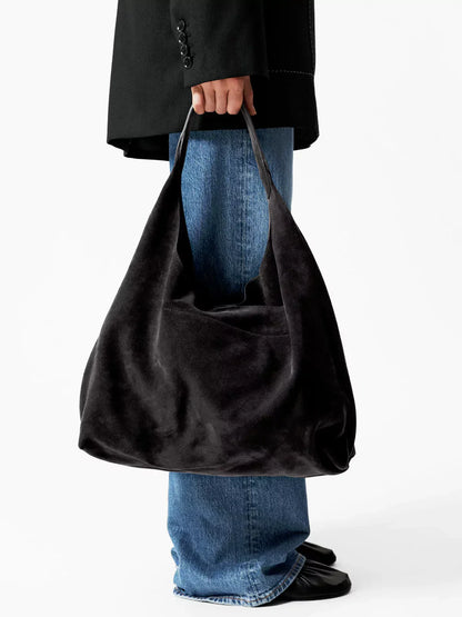 Élanor Vegan Suède Tote Tas met Ruime Binnenkant en Magnetische Sluiting