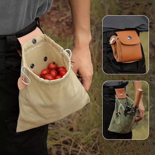Monde Canvas Heuptas met Riemlus – Opvouwbaar – Waterafstotend – Canvas en PU – Outdoor Tas 21,5×20 cm