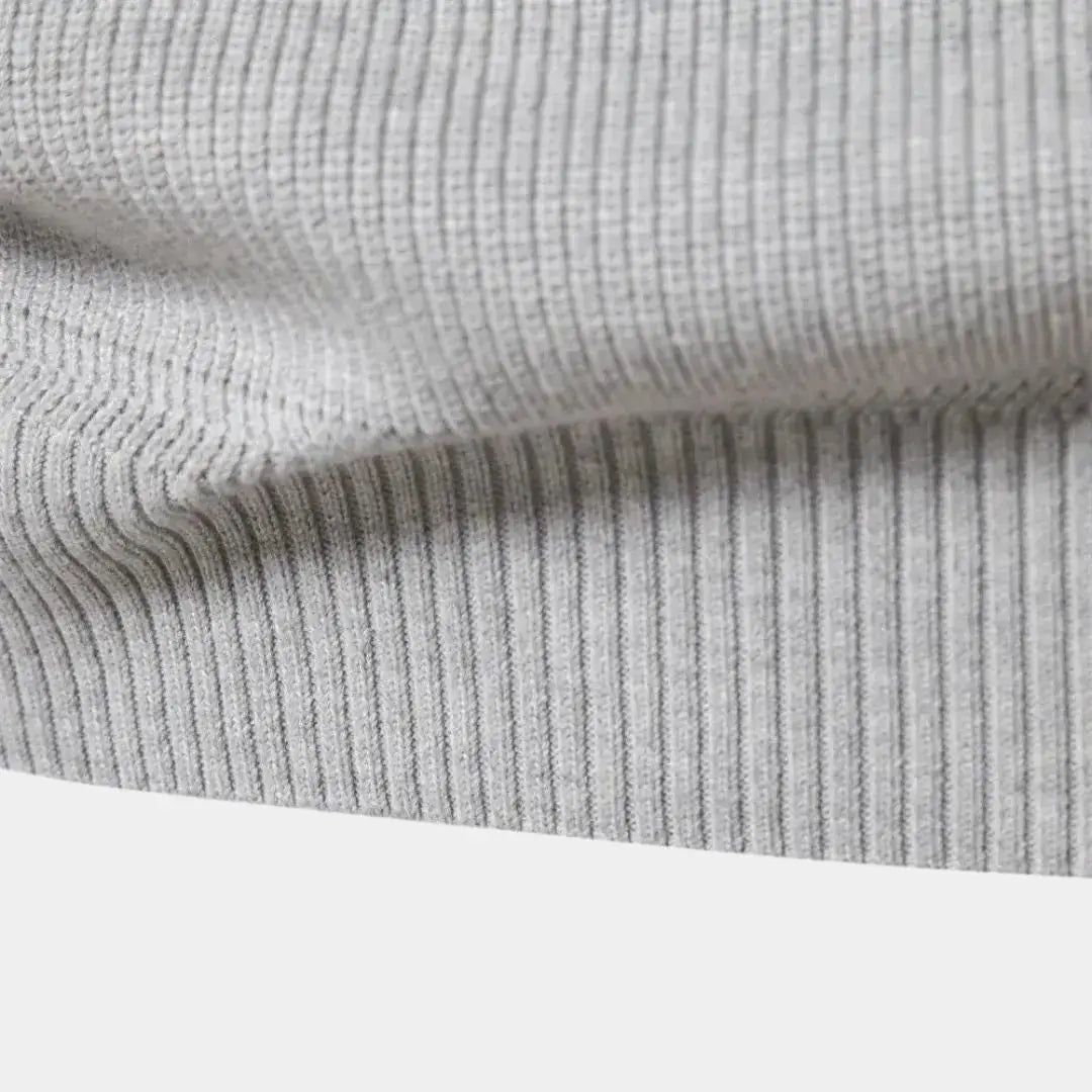 Monde Herensweater met kwartrits van katoenmix – regular fit, opstaande kraag