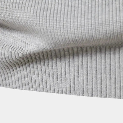 Monde Herensweater met kwartrits van katoenmix – regular fit, opstaande kraag
