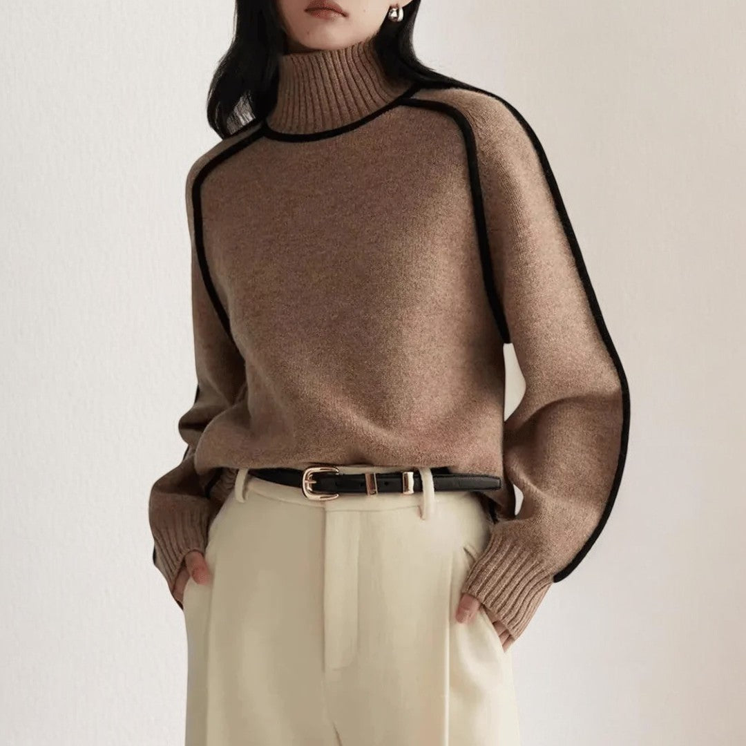 Veloria Luxe Coltrui Sweater van Premium Gebreid Materiaal